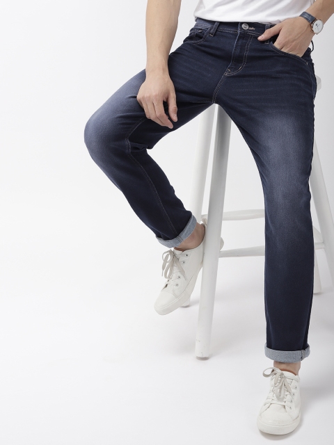 

Mast & Harbour Men Blue Carrot Regular Fit Mid-Rise Clean Look Stretchable Jeans