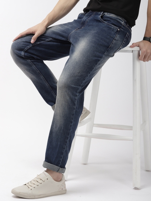 

Mast & Harbour Men Blue carrot Regular Fit Mid-Rise Clean Look Stretchable Jeans