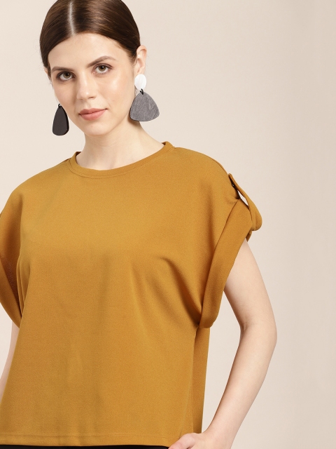 

her by invictus Women Mustard Yellow Solid Top