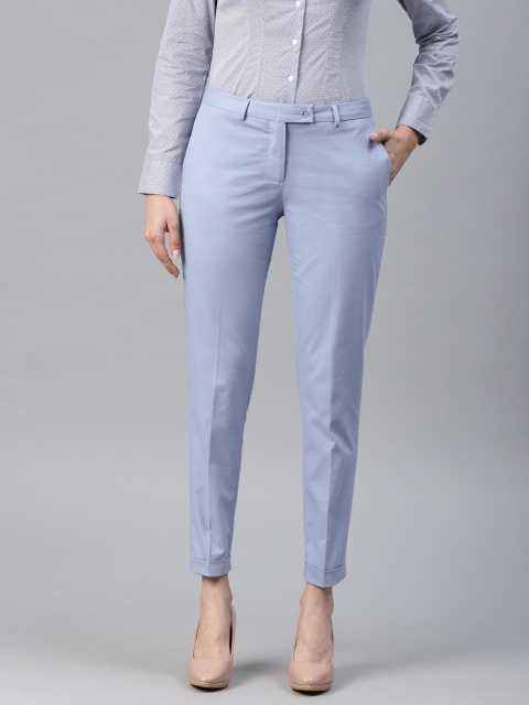 

Van Heusen Woman Women Blue Regular Fit Solid Regular Trousers