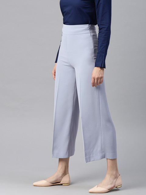 

Van Heusen Woman Women Blue Regular Fit Solid Parallel Trousers