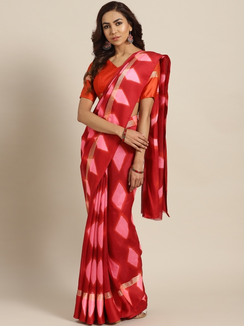 

Saree mall Maroon & Pink Printed Leheriya Saree