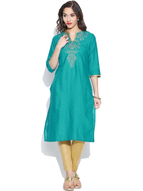 

Aurelia Green Embroidered Kurta