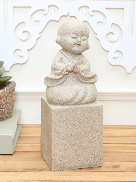 

TAYHAA Grey Stone Dust Lord Buddha Showpiece