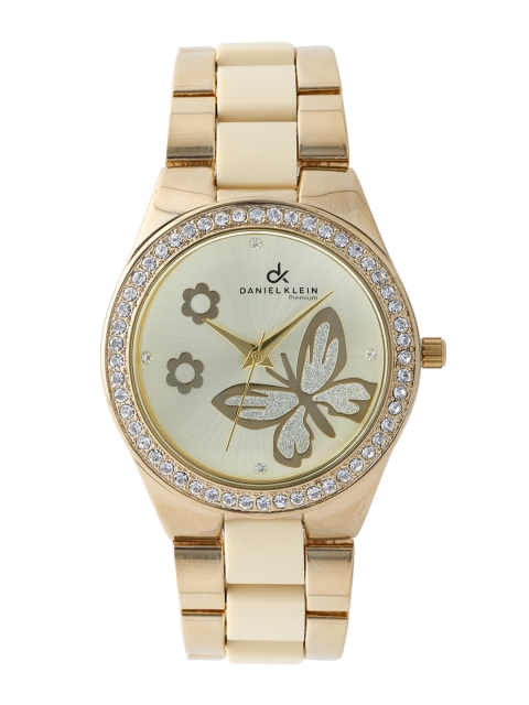 

Daniel Klein Premium Women Gold-Toned Stone-Studded Dial Watch DK10539-7