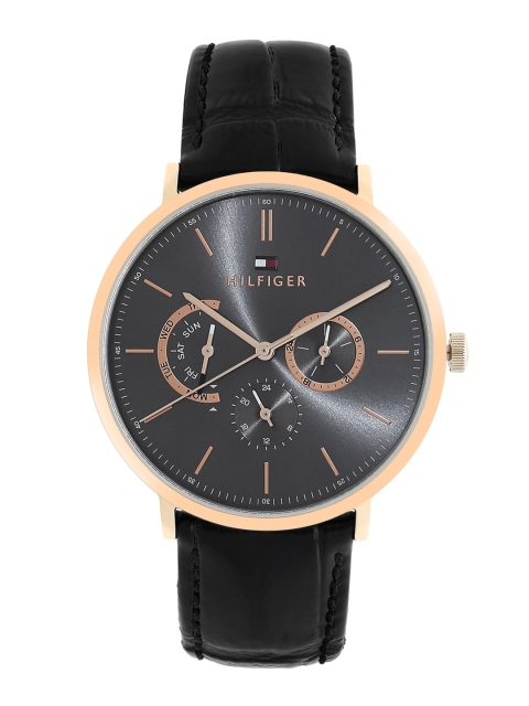 

Tommy Hilfiger Men Black Leather Analogue Watch TH1710377