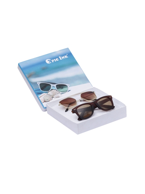 

EPICINK hob Unisex Set of 2 Sunglasses EPSG-2255605-WAY_BR01, Brown