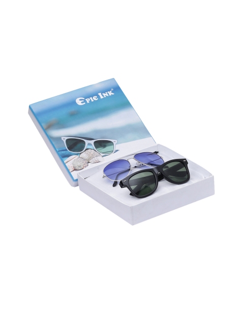 

EPICINK hob Unisex Set of 2 Sunglasses EPSG-AVI_BLSL-WAY_BK01, Blue