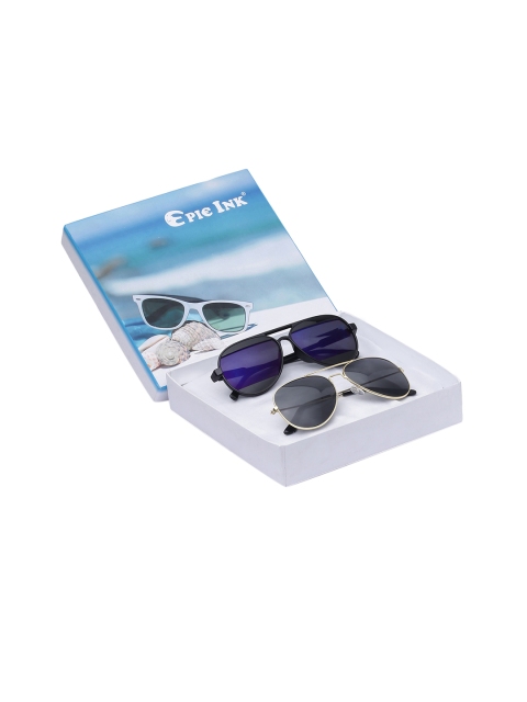 

EPICINK hob Unisex Set of 2 Aviator Sunglasses EPSG-VO2601-AVI_BKGD, Black