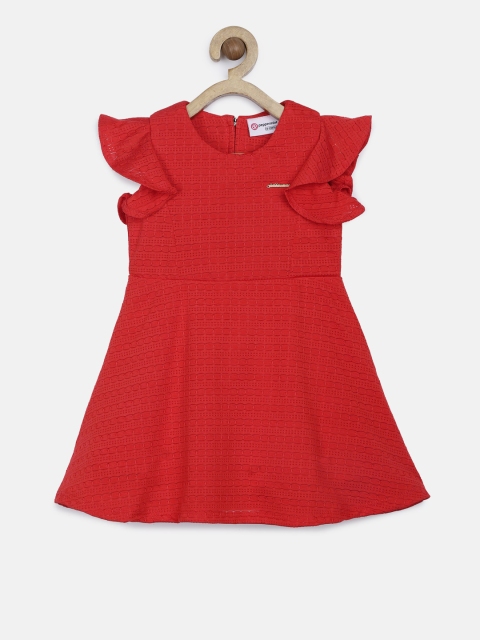 

Peppermint Girls Red Solid Fit and Flare Dress
