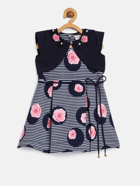 

Peppermint Girls Navy Blue Fit and Flare Dress