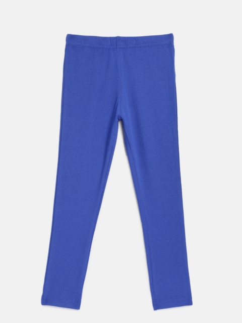 

Peppermint Girls Blue Solid Ankle Length Leggings