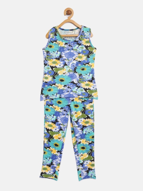 

Peppermint Girls Multicoloured Printed Top with Capris, Multi