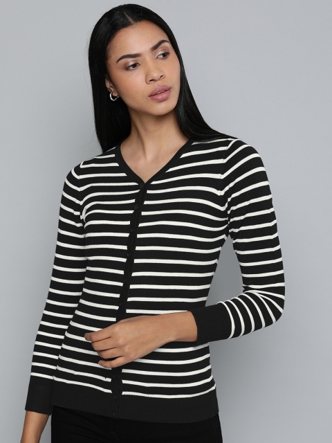 

Chemistry Edition Women Black & White Striped Cardigan