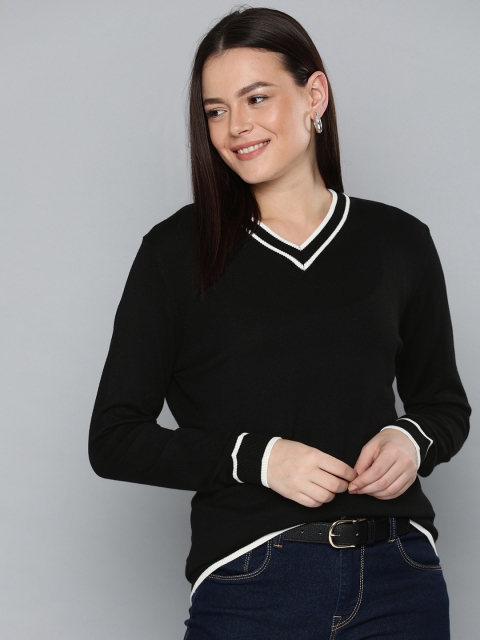 

Chemistry Edition Women Black Solid Pullover Sweater