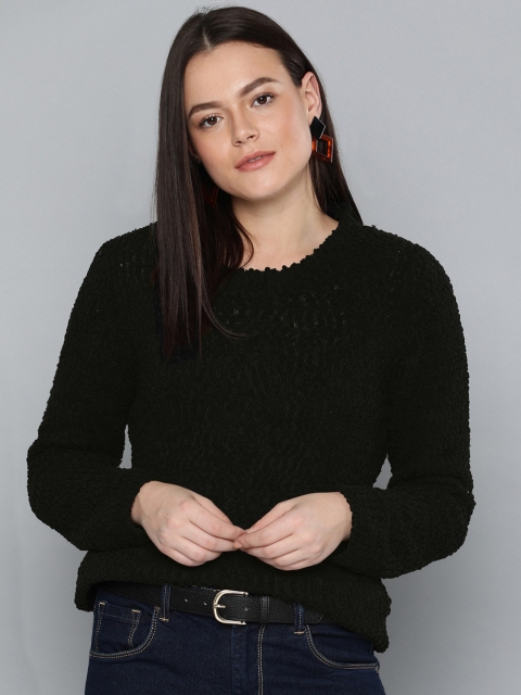 

Chemistry Edition Women Black Solid Pullover Sweater