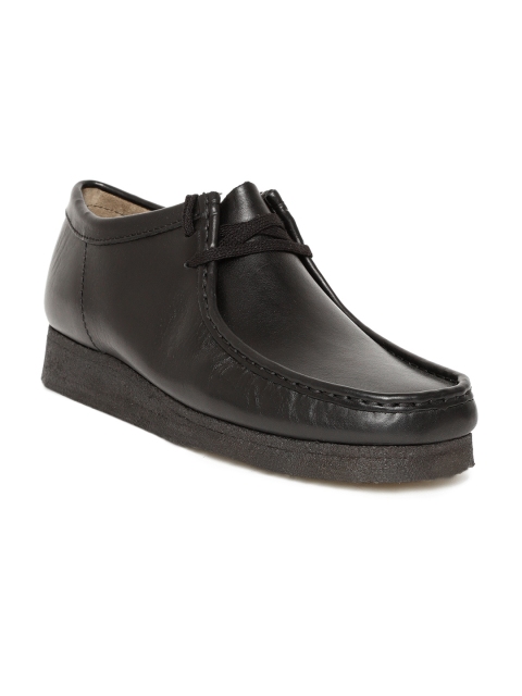 

Clarks Men Black Wallabees Leather Derbys
