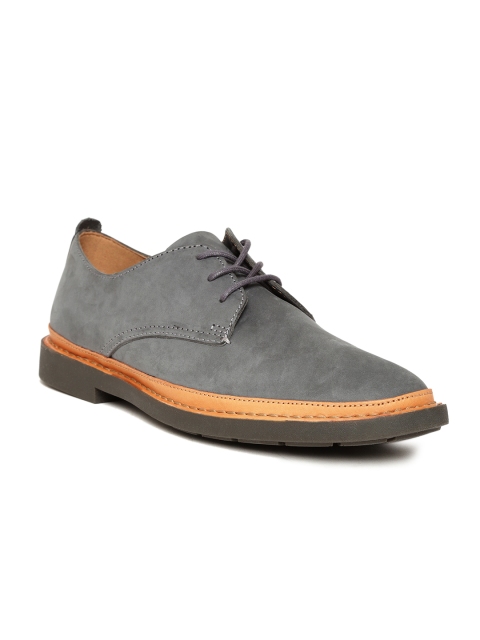 

Clarks Men Charcoal Grey Nubuck Derbys