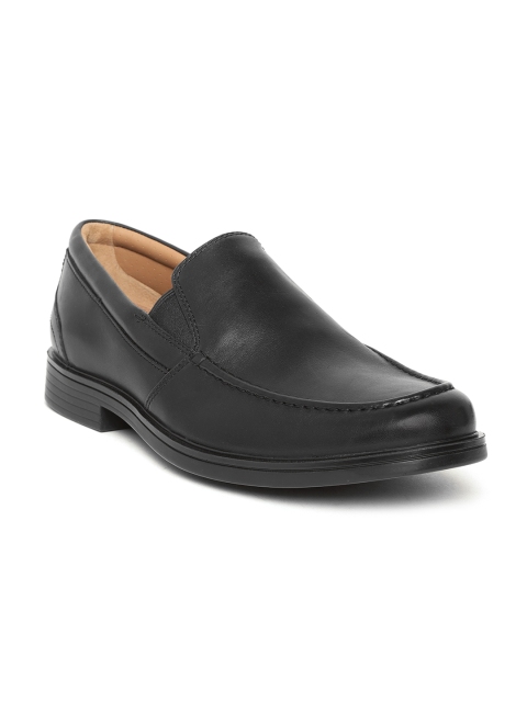 

Clarks Men Black Solid Leather Formal Slip-Ons