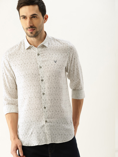 

Allen Solly Men White Slim Fit Printed Casual Shirt