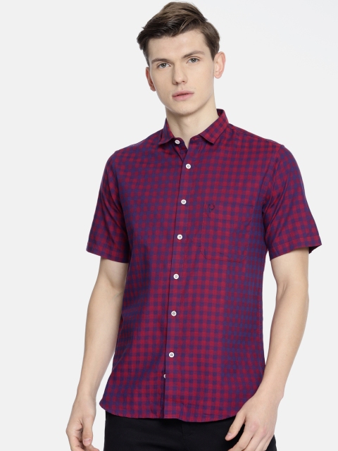 

Allen Solly Men Red & Blue Slim Fit Checked Casual Shirt