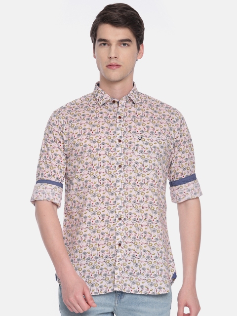 

Allen Solly Men Beige Slim Fit Printed Casual Shirt