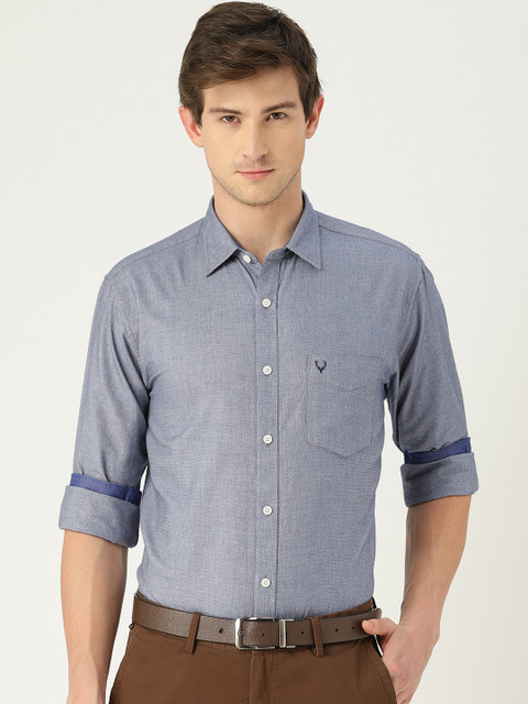 

Allen Solly Men Blue Slim Fit Self Design Casual Shirt