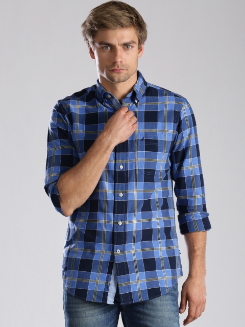 

Nautica Blue Checked Casual Shirt