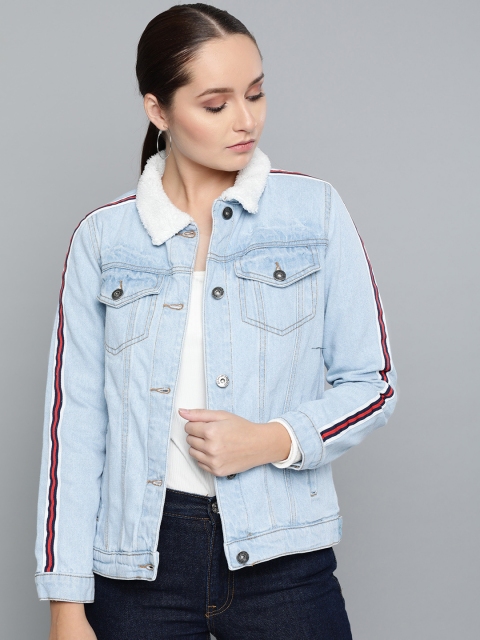 

Chemistry Edition Women Blue Solid Denim Jacket