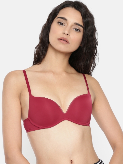 

Calvin Klein Underwear Maroon Solid Non-Wired Heavily Padded Push-Up Bra QF4038ADZB7-ZB7