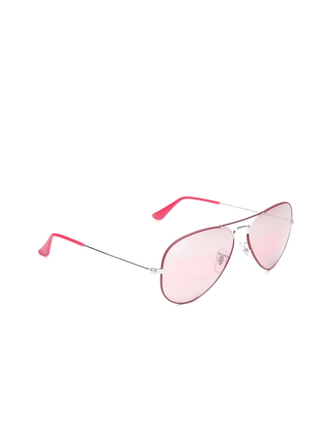 

Ray-Ban Men Mirrored Aviator Sunglasses 0RB30259155AI, Pink