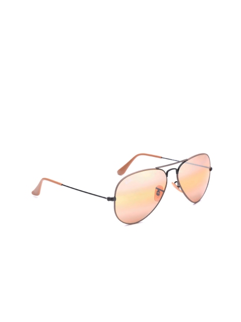 

Ray-Ban Men Mirrored Aviator Sunglasses 0RB30259153AG, Peach