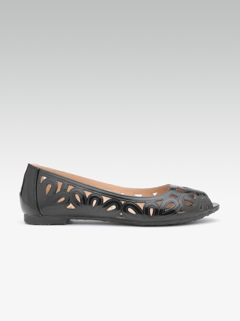 

Carlton London Women Black Laser Cuts Peep Toes
