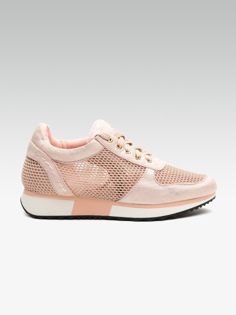 

Carlton London Women Peach-Coloured Sneakers with Shimmer Detail