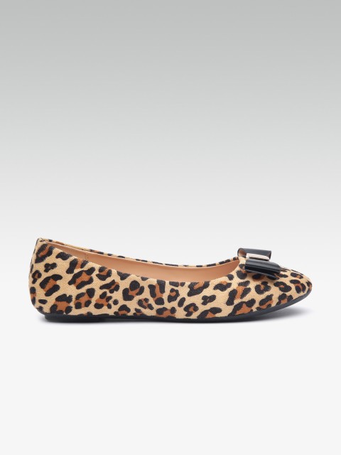 

Carlton London Women Beige Animal Print Ballerinas