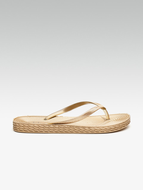 

Carlton London Women Copper-Toned Shimmer Open Toe Flats