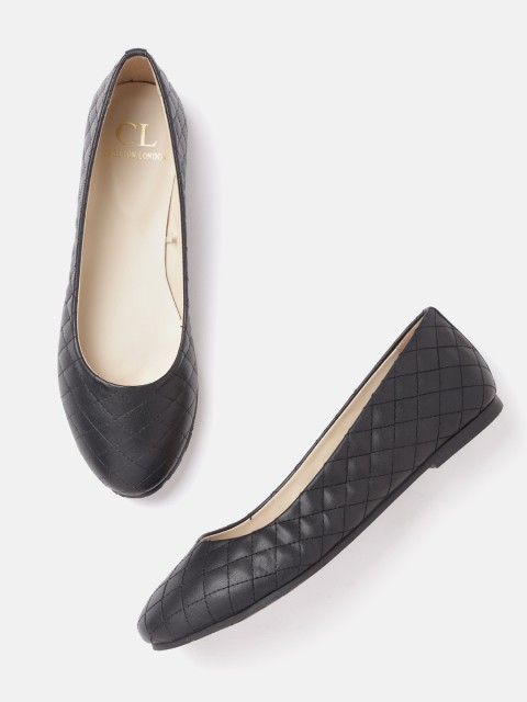 

Carlton London Women Black Quilted Ballerinas