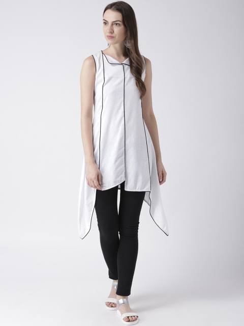 

DODO & MOA Women White Solid A-Line Kurta