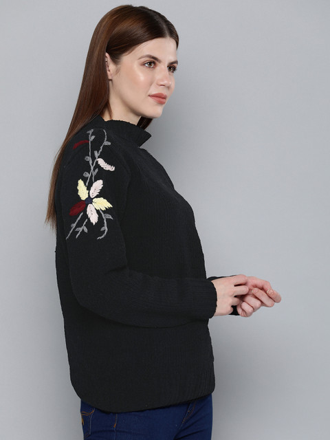 

Chemistry Edition Women Black Solid Sweater