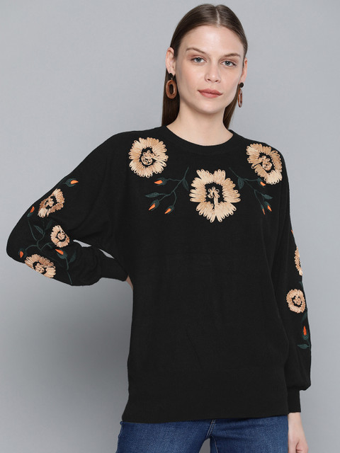 

Chemistry Edition Women Black Solid Sweater