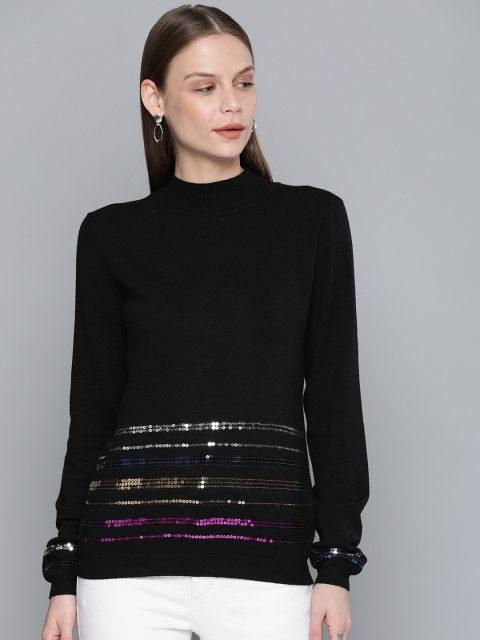 

Chemistry Edition Women Black Solid Sweater