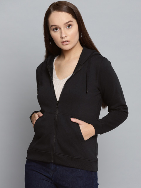

Chemistry Edition Women Black Solid Hooded Sweatshirt