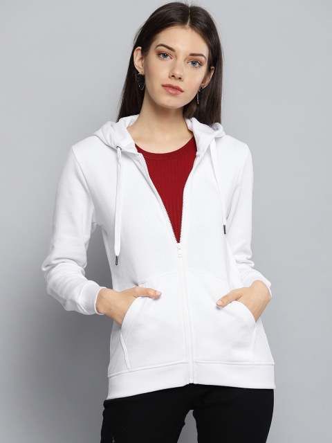 

Chemistry Edition Women White Solid Hooded Sweatshirt