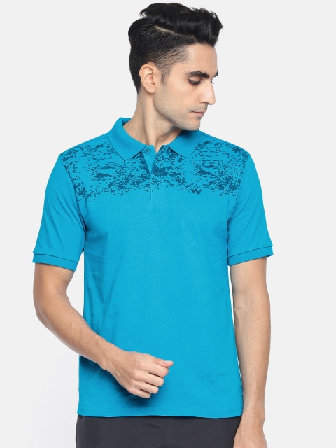 

Wildcraft Men Blue Printed Polo Collar T-shirt