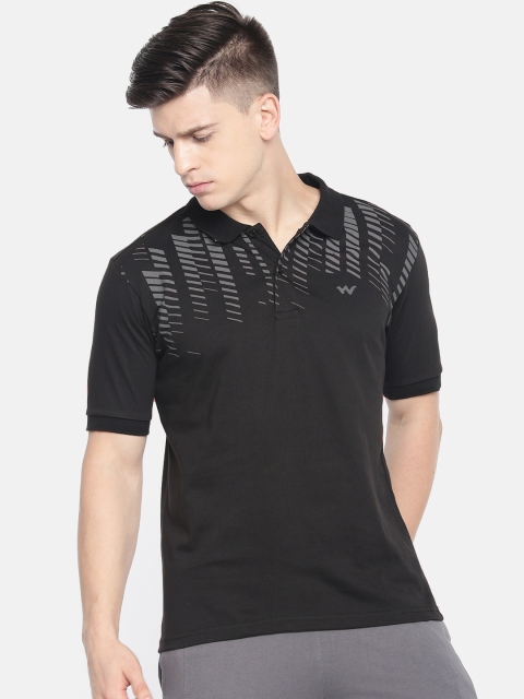 

Wildcraft Men Black & Grey Printed Polo Off Active Crew 17 T-shirt