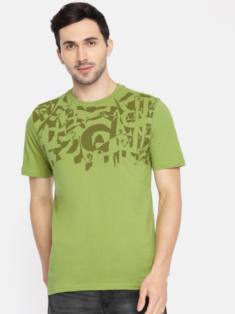 

Wildcraft Men Green Printed Round Neck Pure Cotton T-shirt