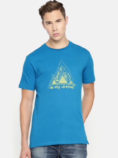 

Wildcraft Men Blue Printed Round Neck T-shirt