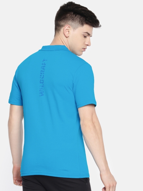 

Wildcraft Men Blue Printed Polo Collar Pure Cotton T-shirt