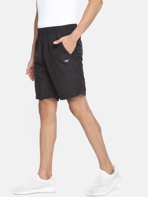 

Wildcraft Men Black Solid Regular Fit Running Shorts
