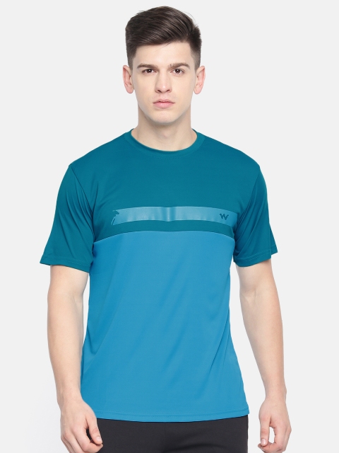 

Wildcraft Men Teal Blue Solid Round Neck T-shirt